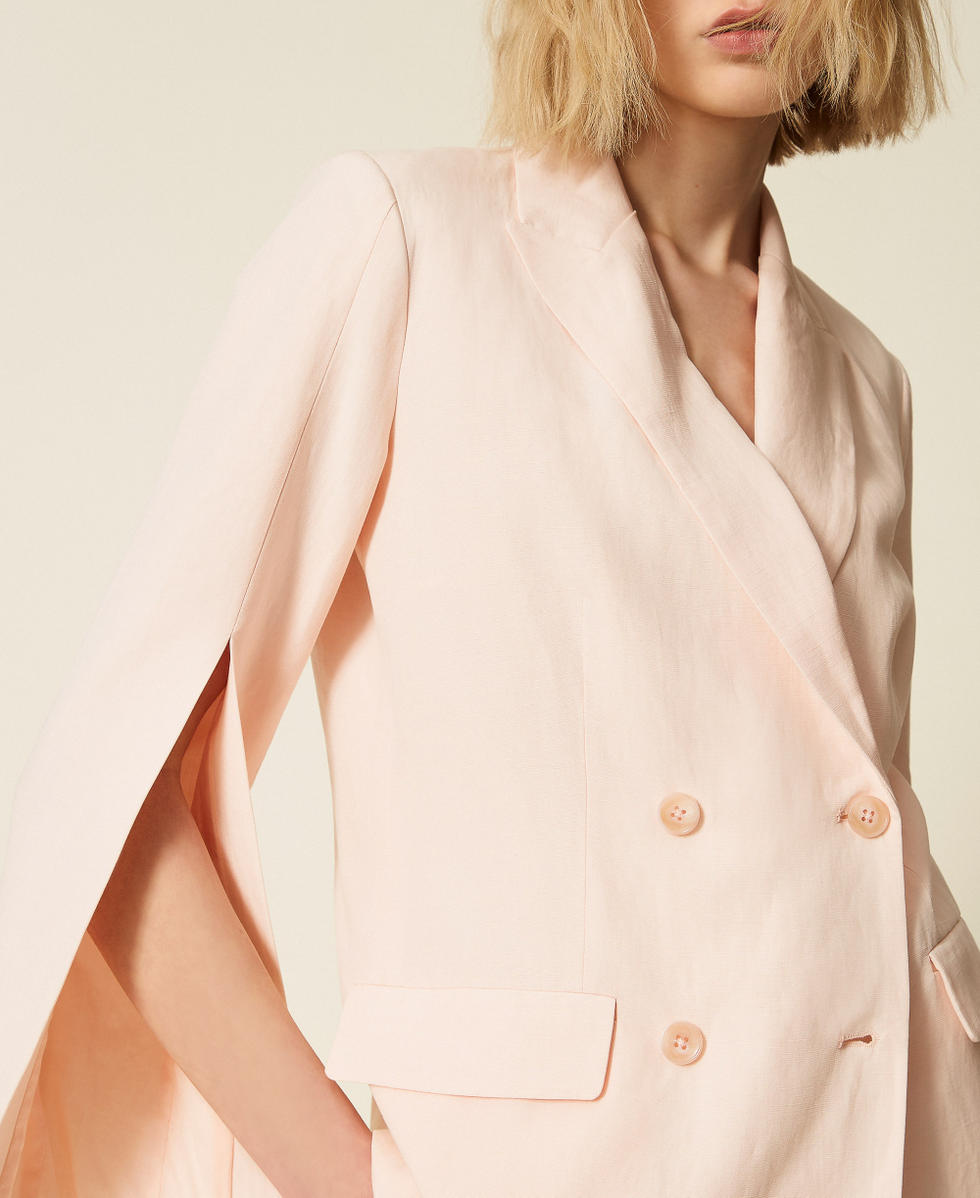 Giacca doppiopetto in misto lino Pearl Rose Donna 261TT2550_13144_05