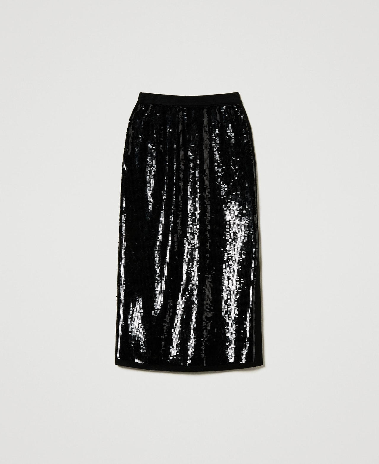 Scee by twin set Gonna longuette in maglia full paillettes