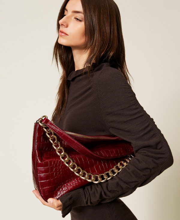 Borsa 'Liliane' in pelle a stampa coccodrillo