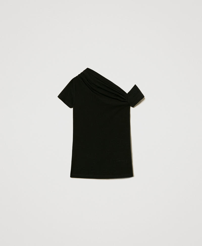 T-shirt fitted con drappeggio