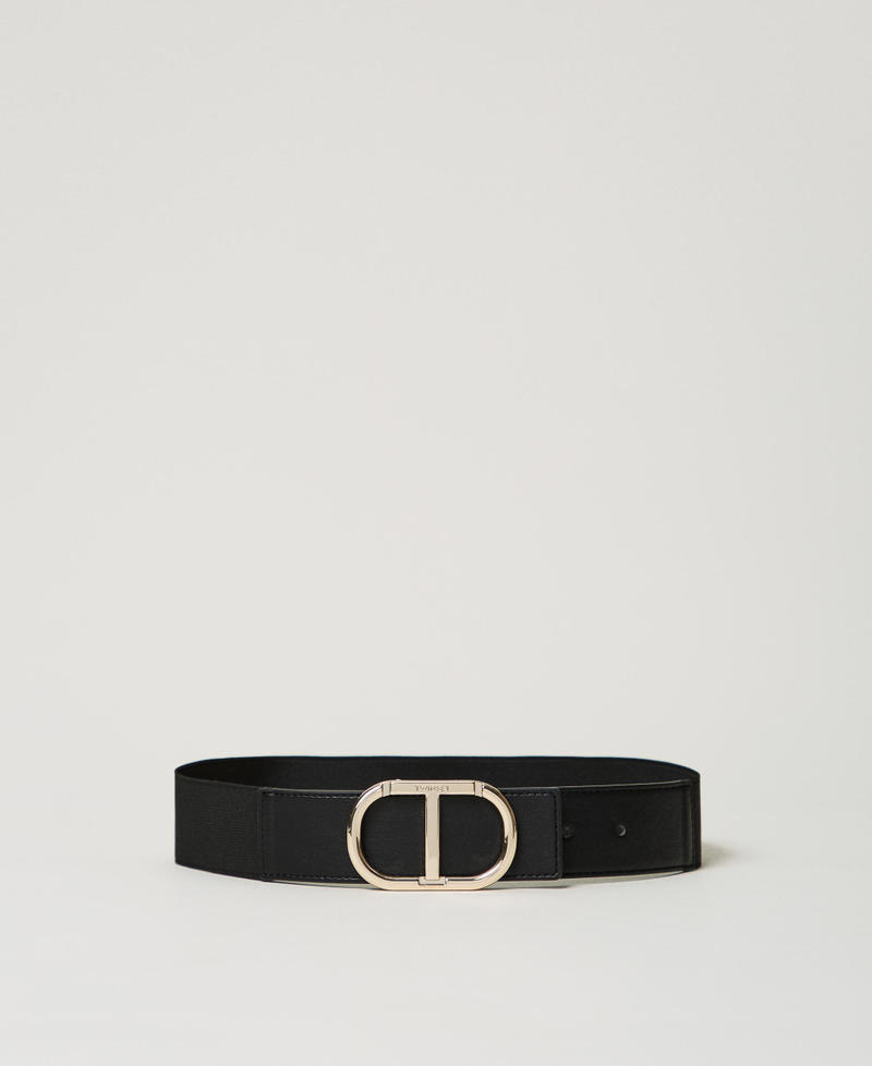 Elasticated belt with Oval T Black Girl 251GJ5012_00006_01