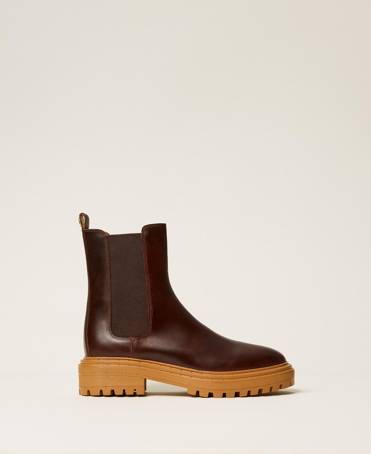 Leather Chelsea boots Coffee Woman 252TGT194_00203_01