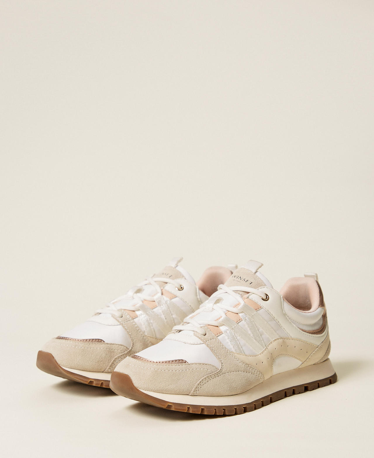 Leather running trainers White Snow Woman 252TGT02A_00282_02