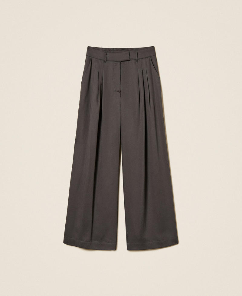 Wide satin trousers Hazel Iron Woman 262LI2BQQ_00185_S0