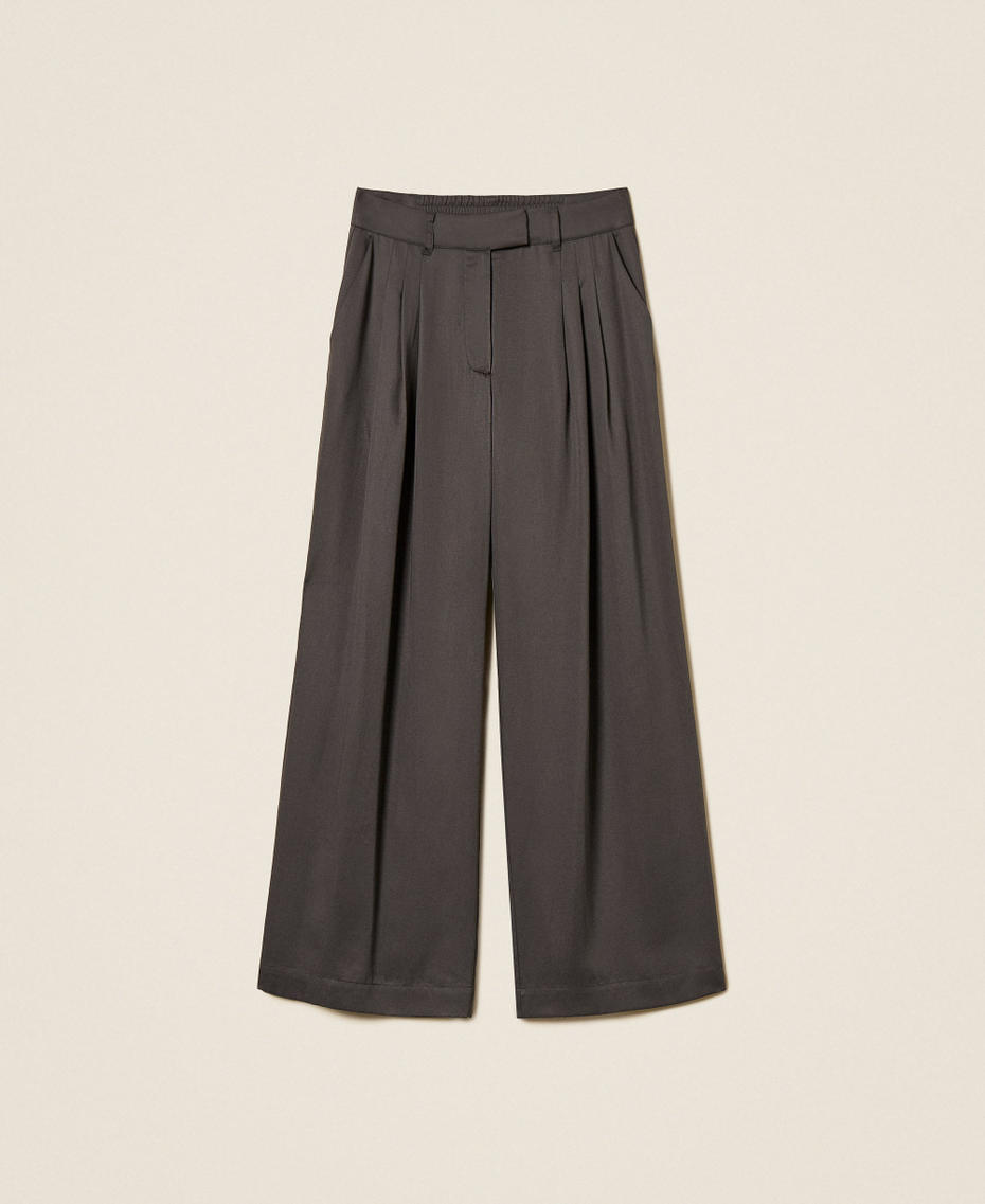 Wide satin trousers Hazel Iron Woman 262LI2BQQ_00185_S0