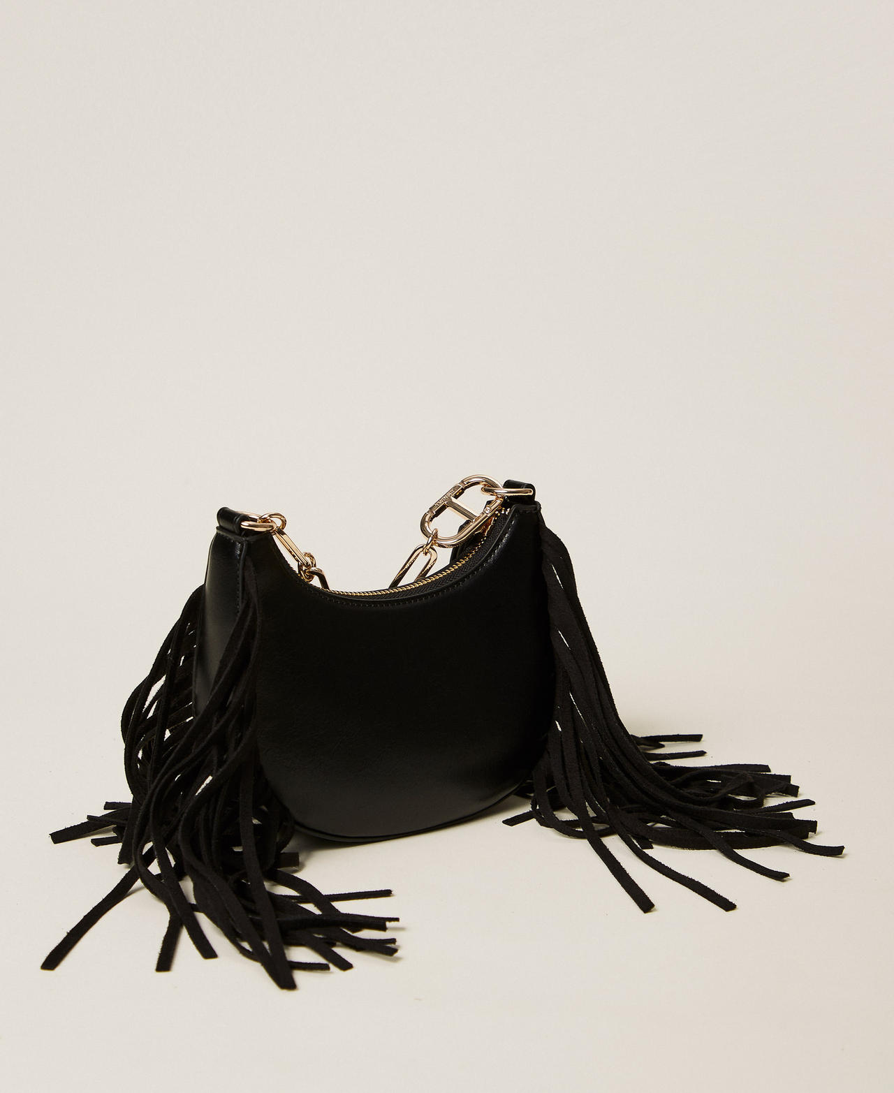 'Melrose' mini hobo bag with fringes Black Woman 252TB7123_00006_03