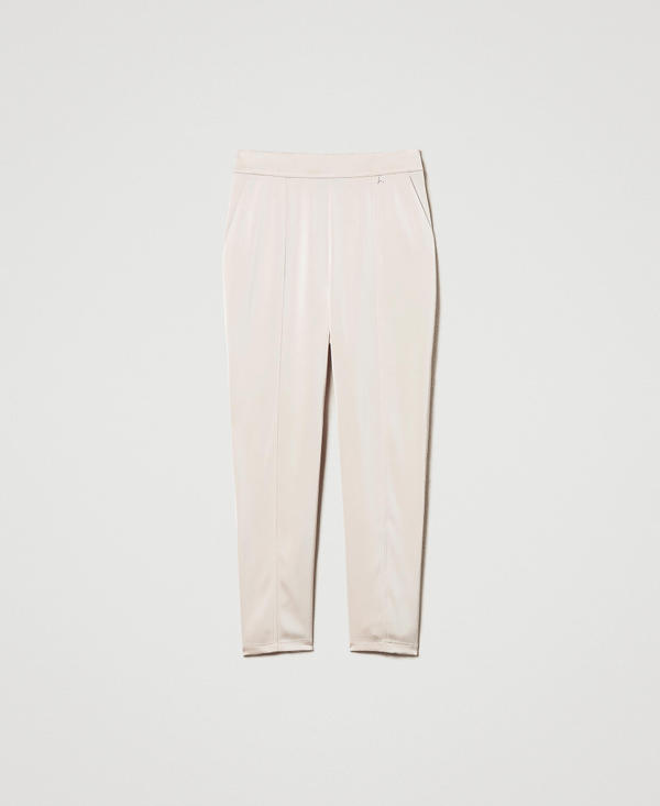 Pantaloni a sigaretta in raso