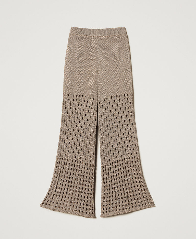 Flared knit trousers Beige Hemp Girl 251GJ3432_00310_S0