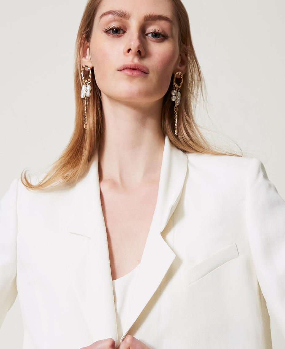 Blazer with rounded bottom hem Sugar White Woman 251TT2300_00632_04