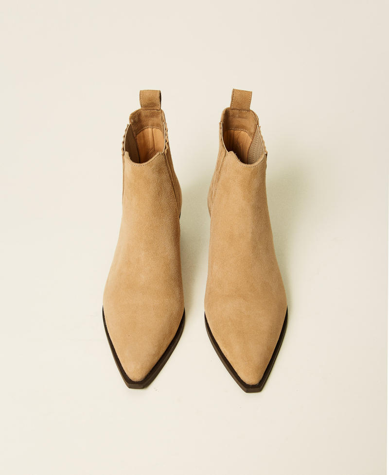 Suede leather Texas ankle boots Camel Woman 251TCP142_00044_04