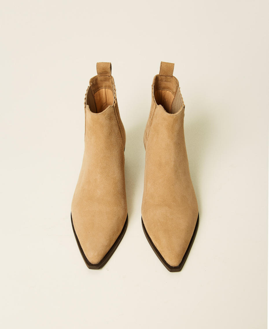 Suede leather Texas ankle boots Camel Woman 251TCP142_00044_04