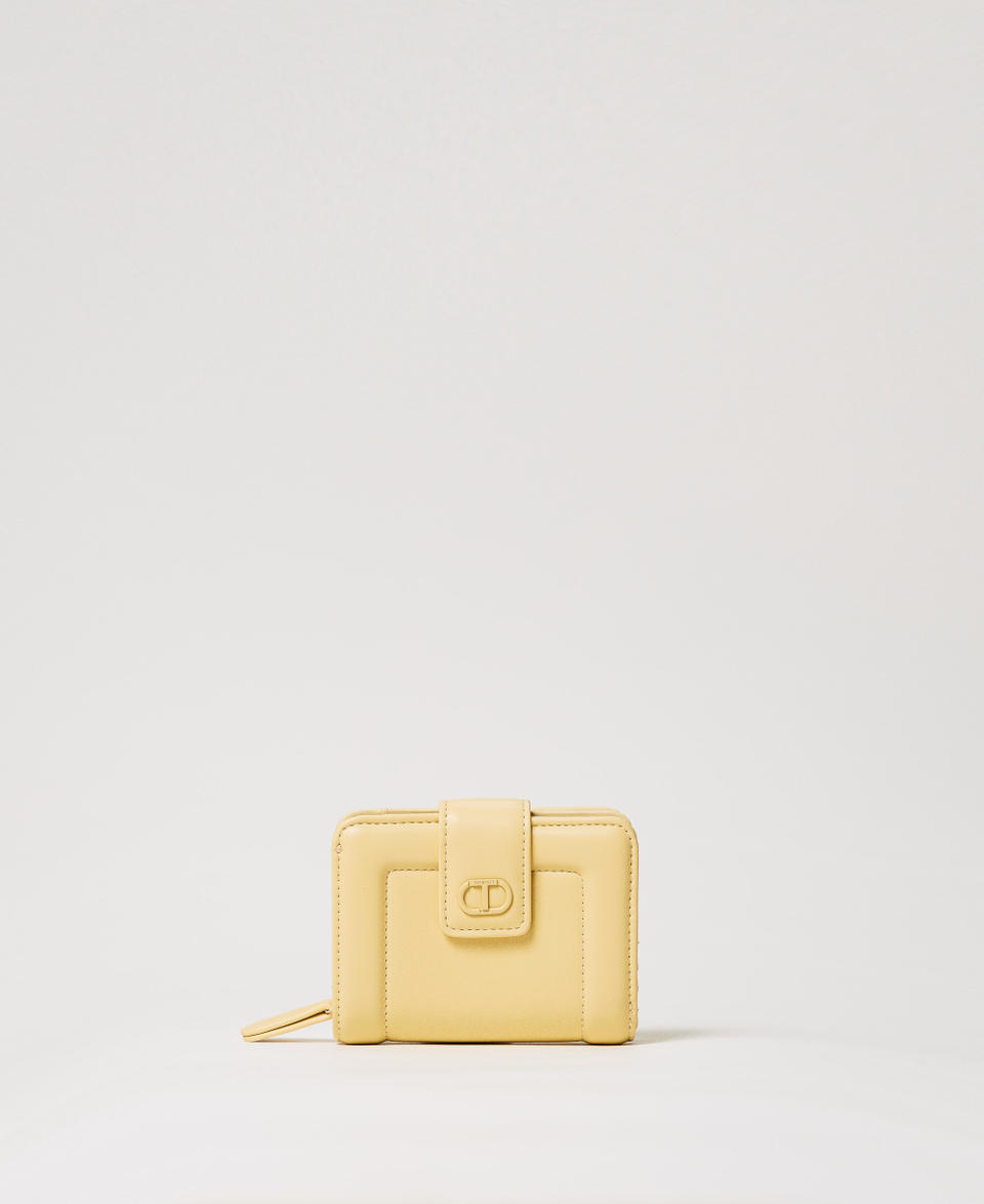 Zip around wallet with Oval T Pale Yellow Woman 251TB7236_12144_01