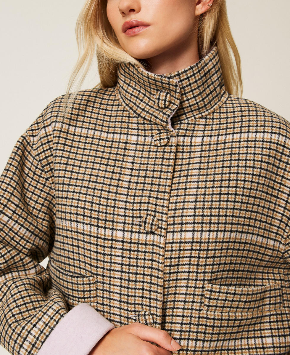 Cazadora reversible de pa&ntilde;o Bicolor Natural Check / Morado &laquo;Fair Orchid&raquo; Mujer 252AP2090_12657_04