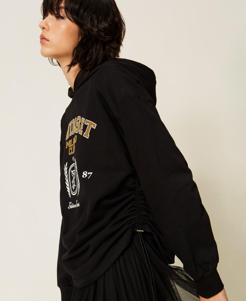 Hoodie with logo print Black Woman 262LI2GEE_00006_04