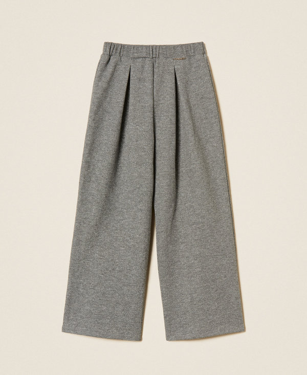 Cropped-Hose aus Sweatstoff mit Lurex