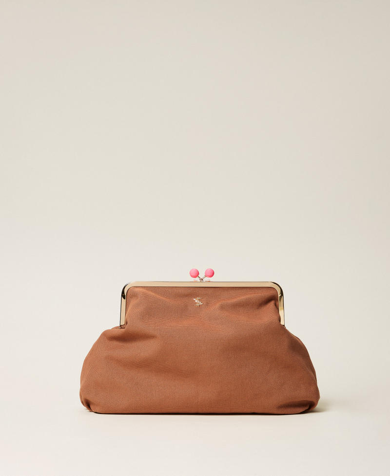 MYFO maxi canvas clutch Dusty Mahogany Brown Woman 261AQ8010_13419_01