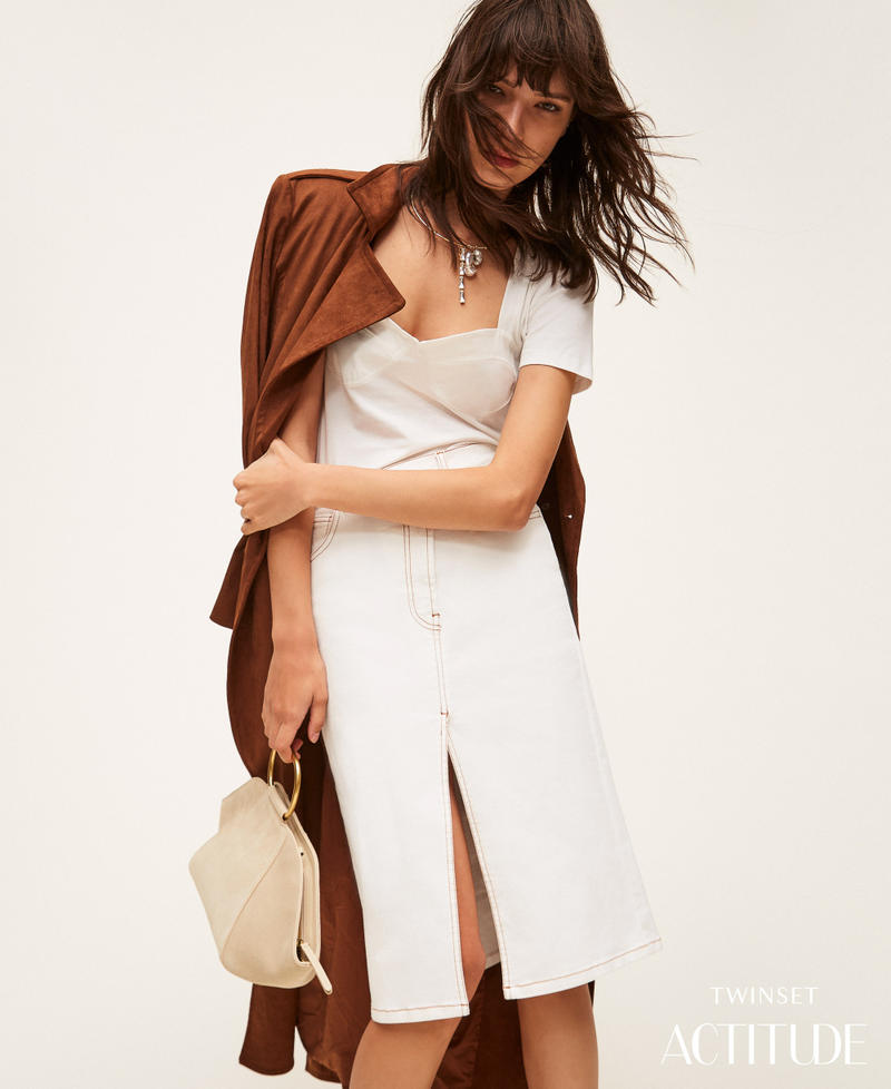 Rock aus Bio-Bull-Baumwolle Milk Frau 261AP2383_12577_PA