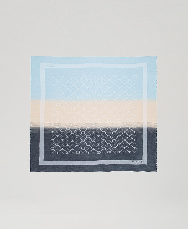 Fadeout jacquard keffiyeh with Oval T Fading Jacquard Night Airy Blue Woman 251TA4260_12217_05