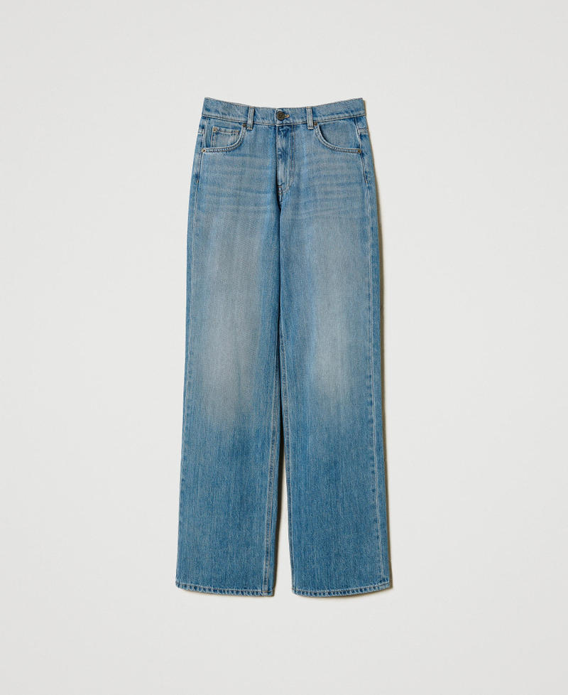 Vaqueros de corte recto con cinco bolsillos Denim Claro Mujer 251TP2571_03498_S0