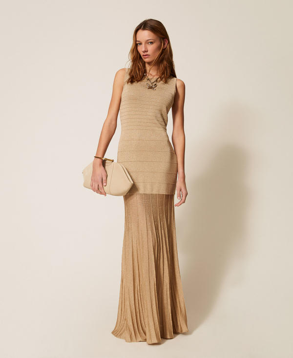 Maxi-Strickkleid mit Lurex