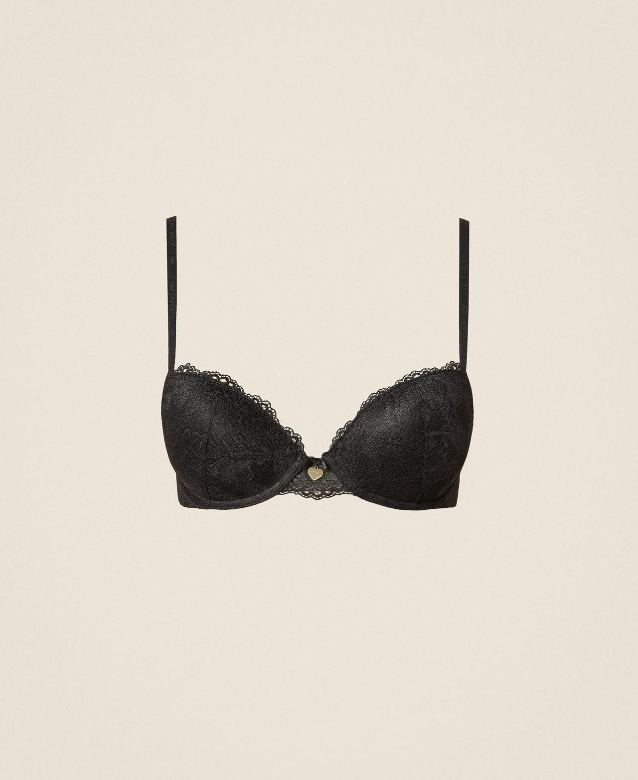 TWINSET - Soutien-gorge push-up en dentelle, Femme, Noir, 4-B
