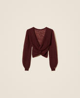 Boléro en maille de mohair mélangé Violet « Winetasting » Femme 252TP3525_05609_S0