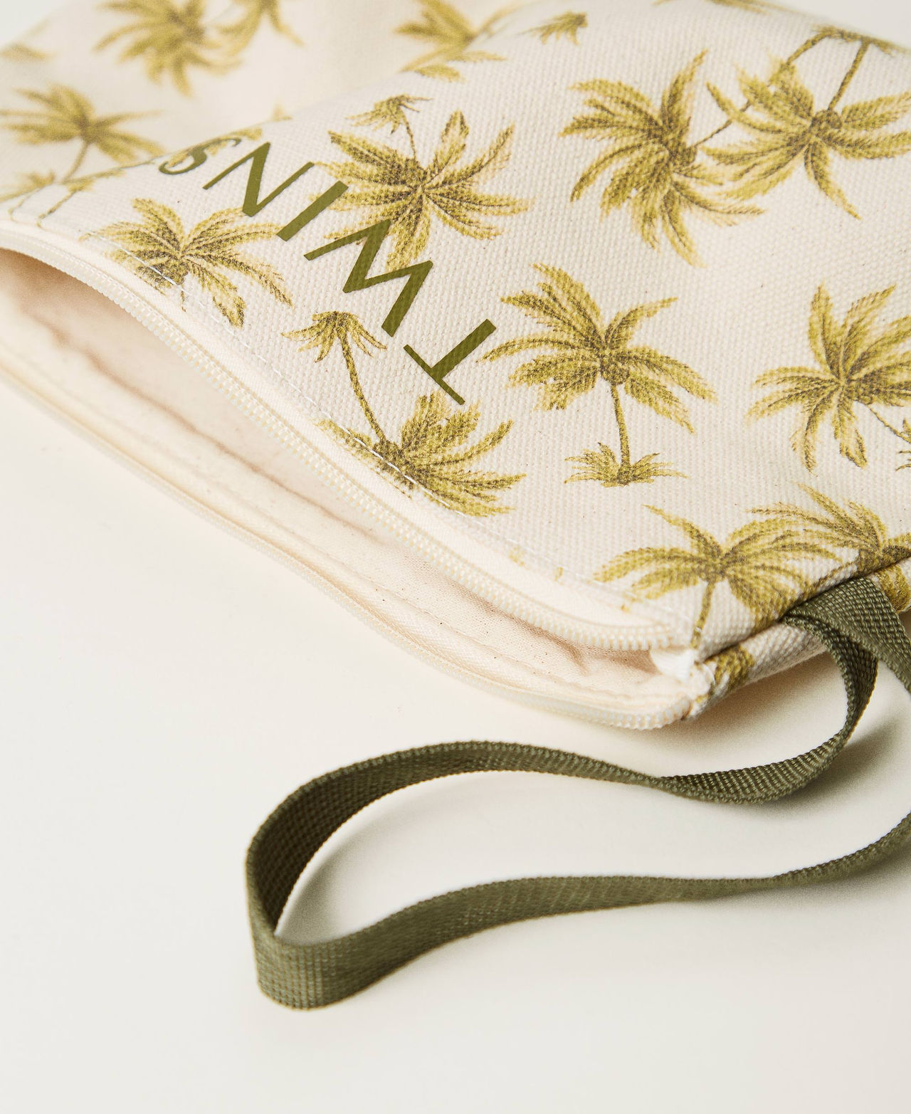 Pochette in canvas stampato Stampa Palme Madreperla / Olive Leaf Donna 251LB7ABB_12196_03