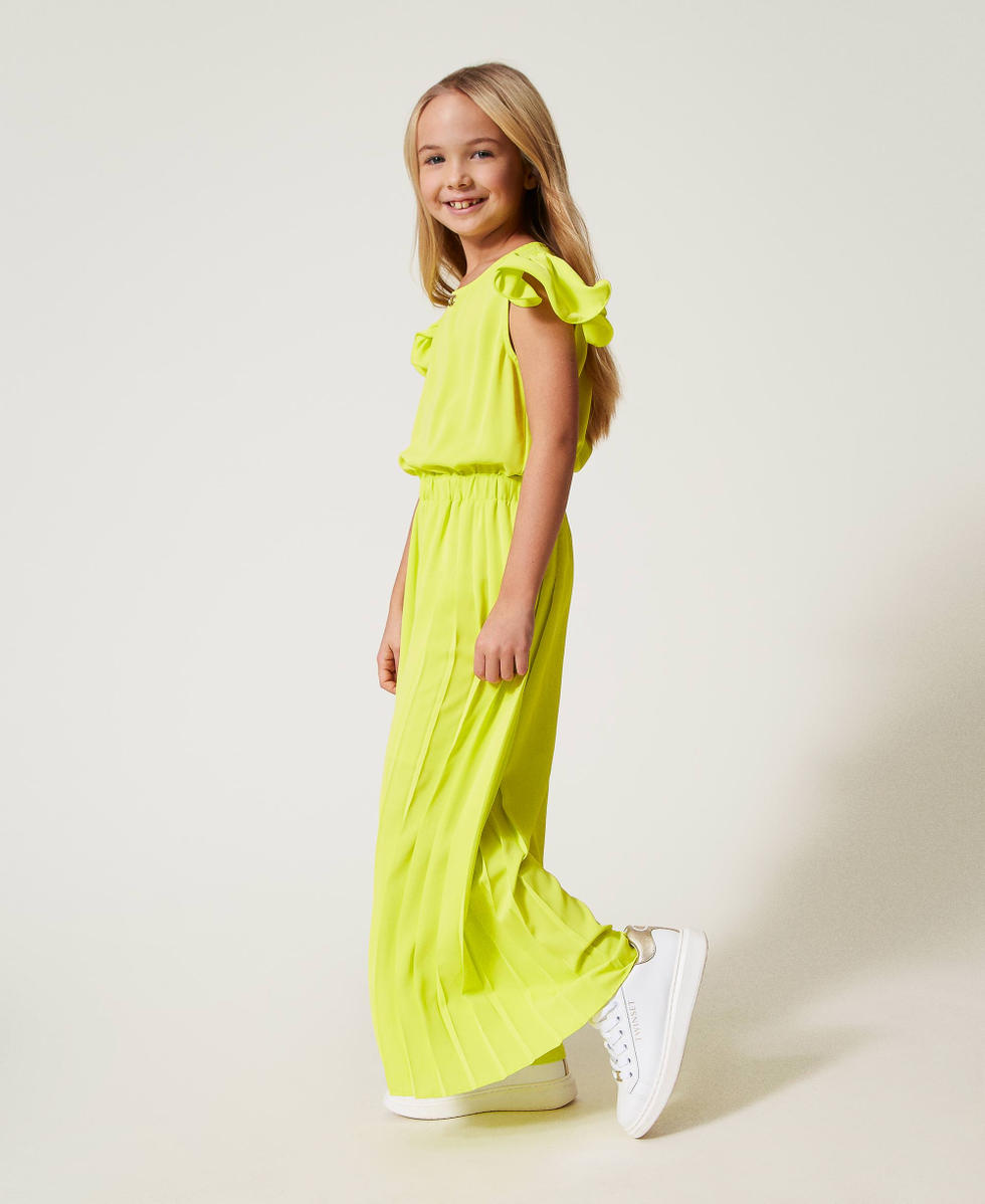 Pleated cr&ecirc;pe de Chine jumpsuit