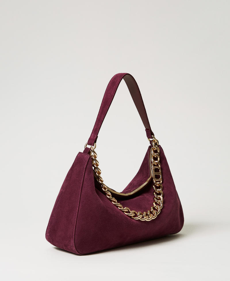 'Liliane' medium suede bag “Wine tasting” Purple Woman 252TB7162_05609_01