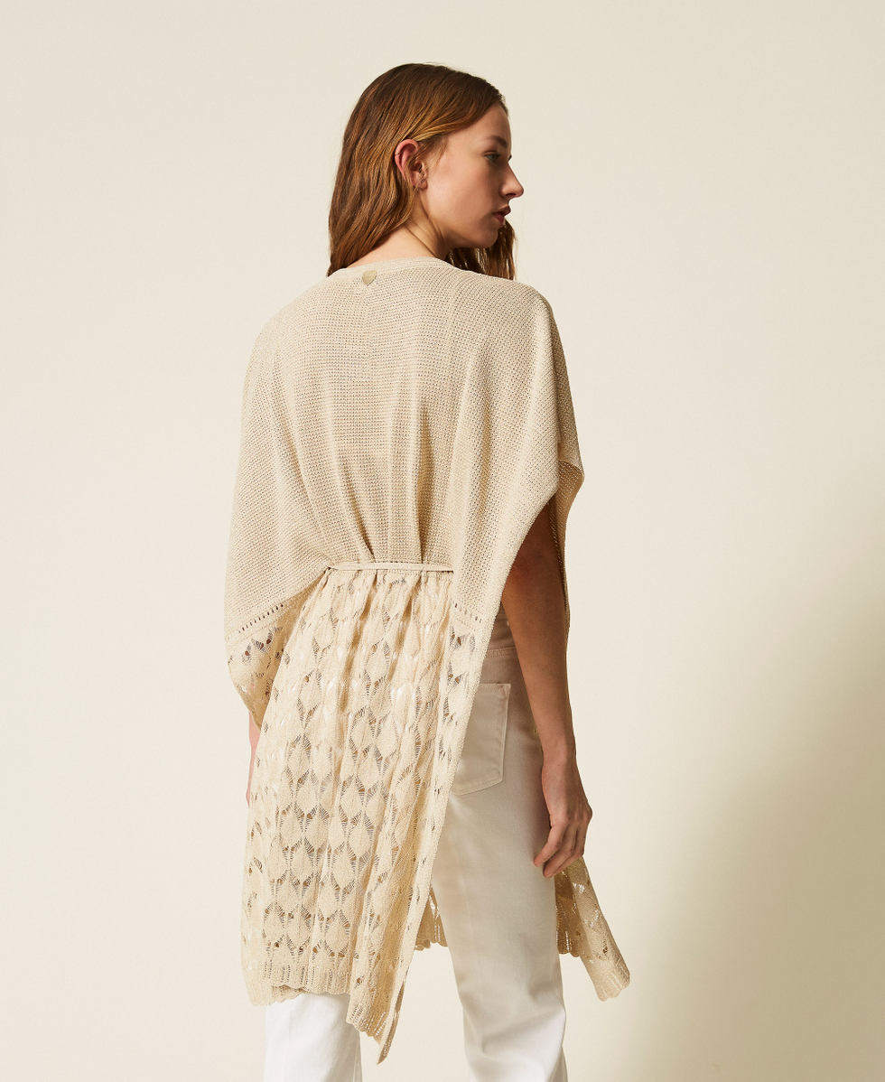 Cape en maille au crochet Fog Femme 261LM3ADD_00140_03