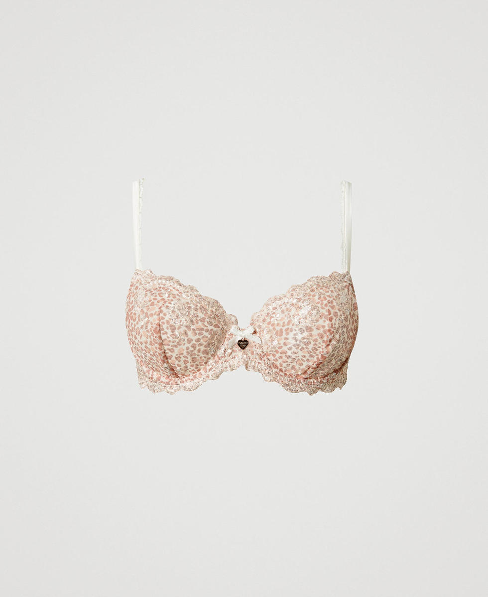 Animal print tulle underwired bra Multicolour Animal Print Woman 242LL6A55_11994_S0