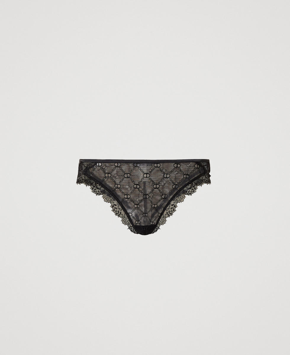 Braguita brasile&ntilde;a de tul con Oval T Negro Mujer 251LL6C77_00006_S0