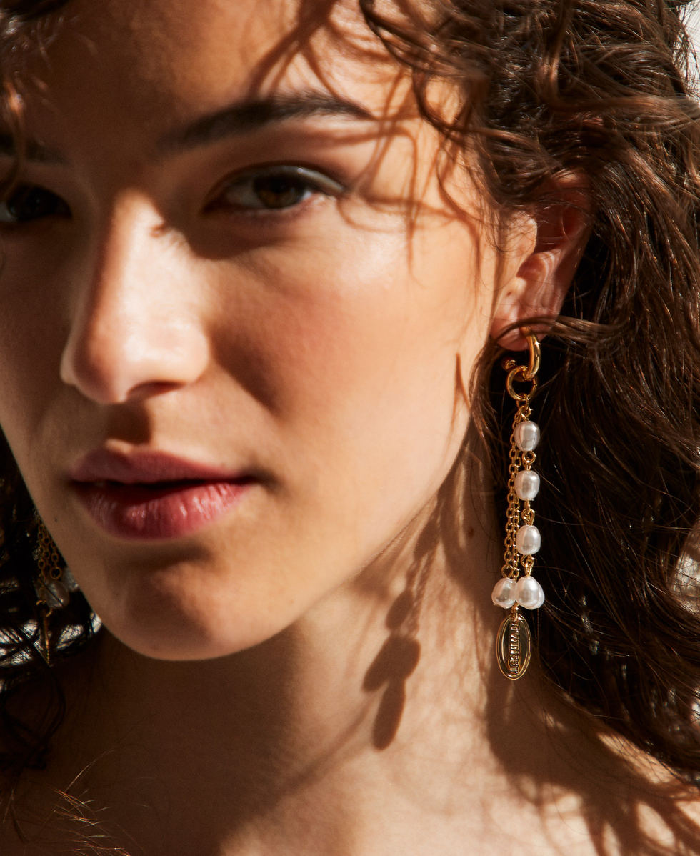 Earrings with pendants and pearls Mother Of Pearl Woman 252TO5631_00059_T0