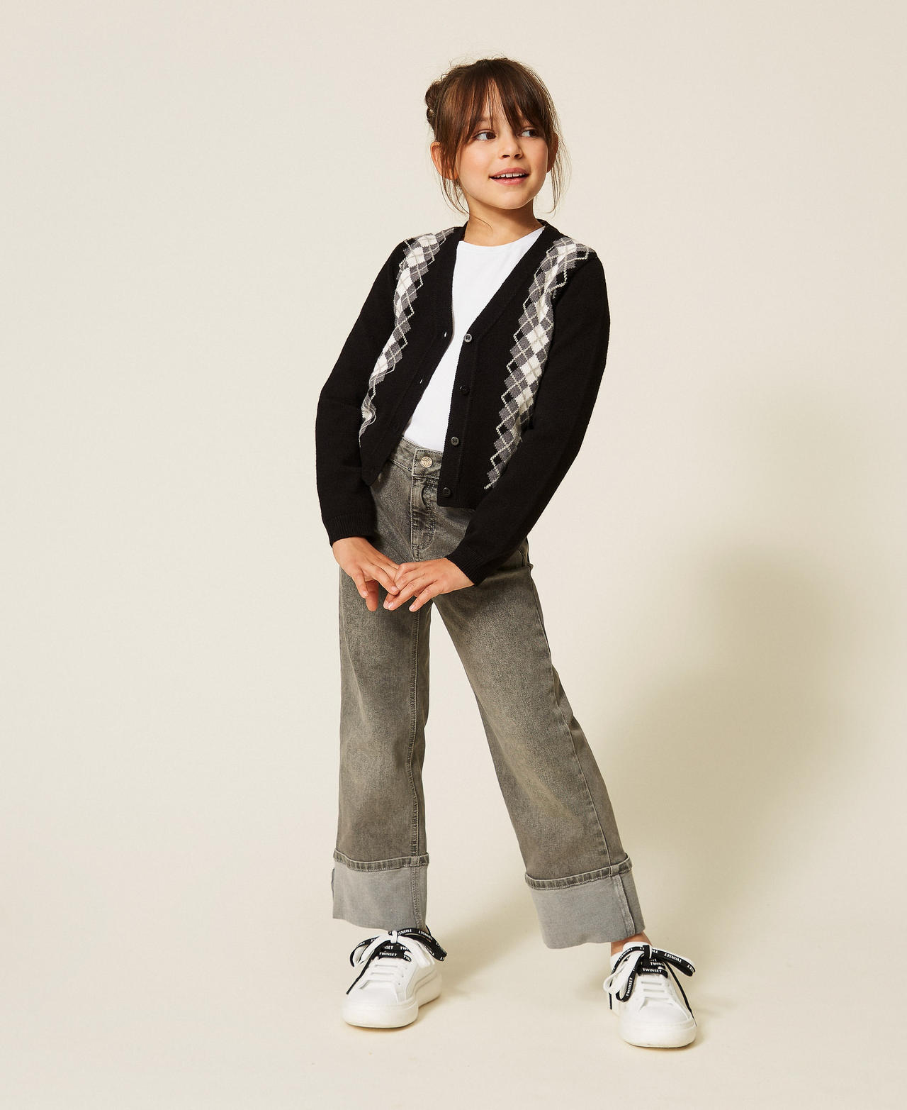 Gerade Jeans mit Aufschlag Denim-Grau M&auml;dchen 262GJ2220_01243_02