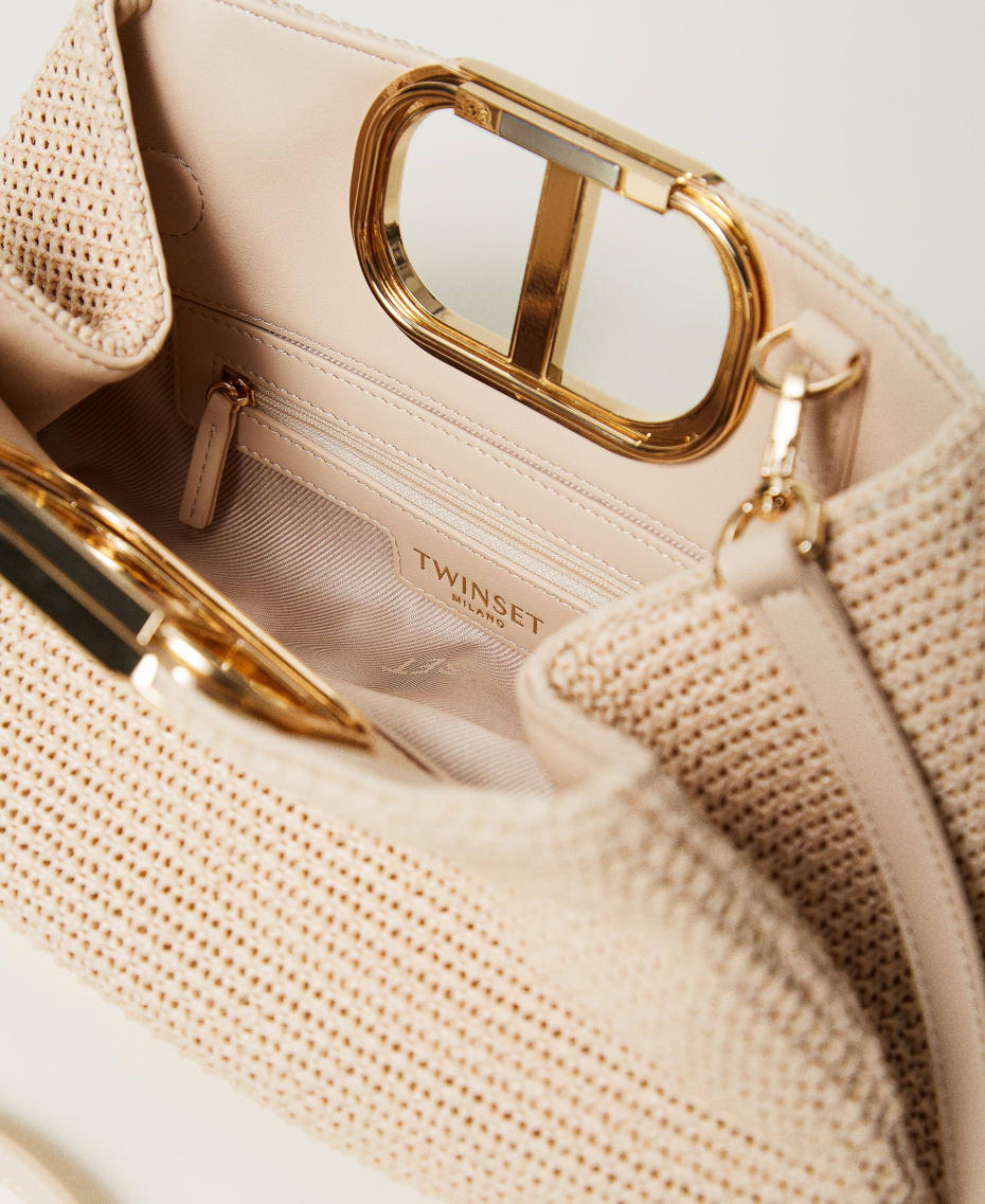 ‘Lila’ woven faux straw shoulder bag Straw Woman 251TB7241_00193_05
