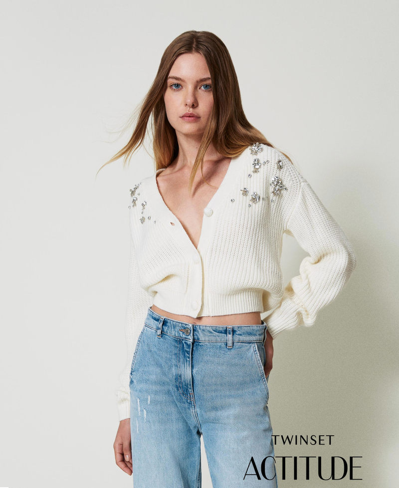 Cardigan with handmade embroidery