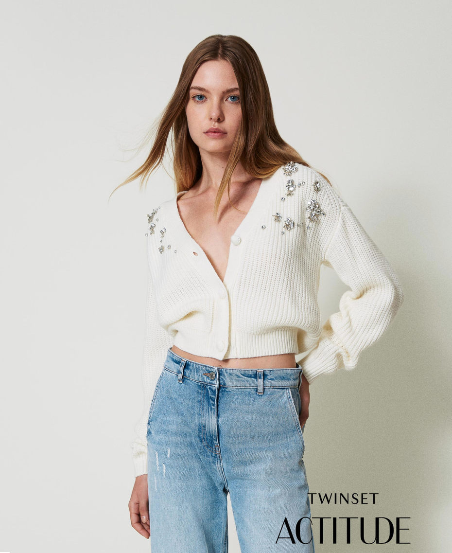 Cardigan with handmade embroidery