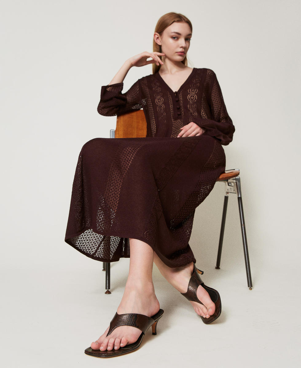 Leather thong mule sandals