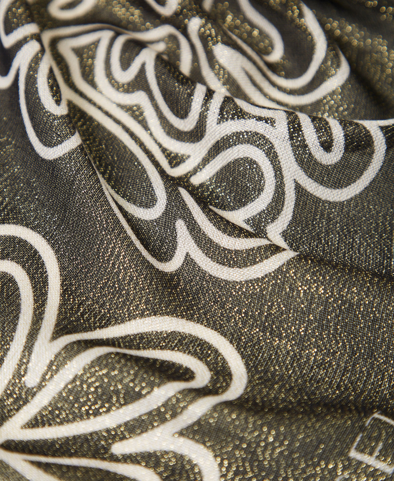Scarf with lurex and print Black Woman 251LL5BDD_00006_02