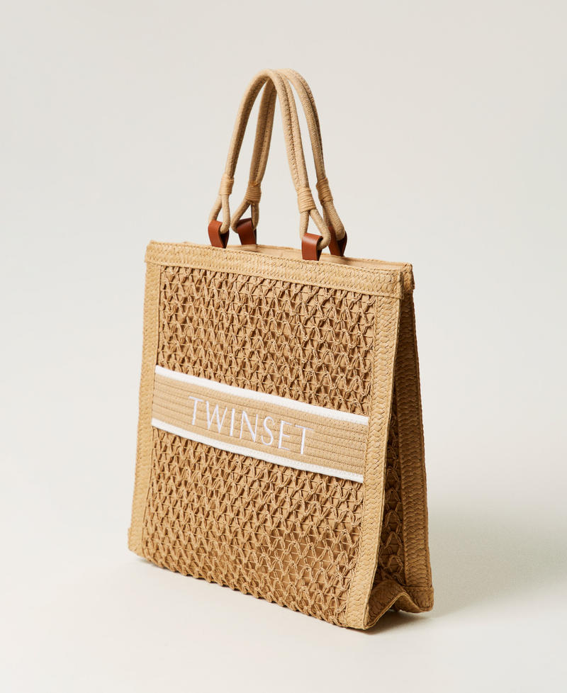 Borsa shopper in paglia intrecciata Paglia Donna 251LM8AHH_00193_02