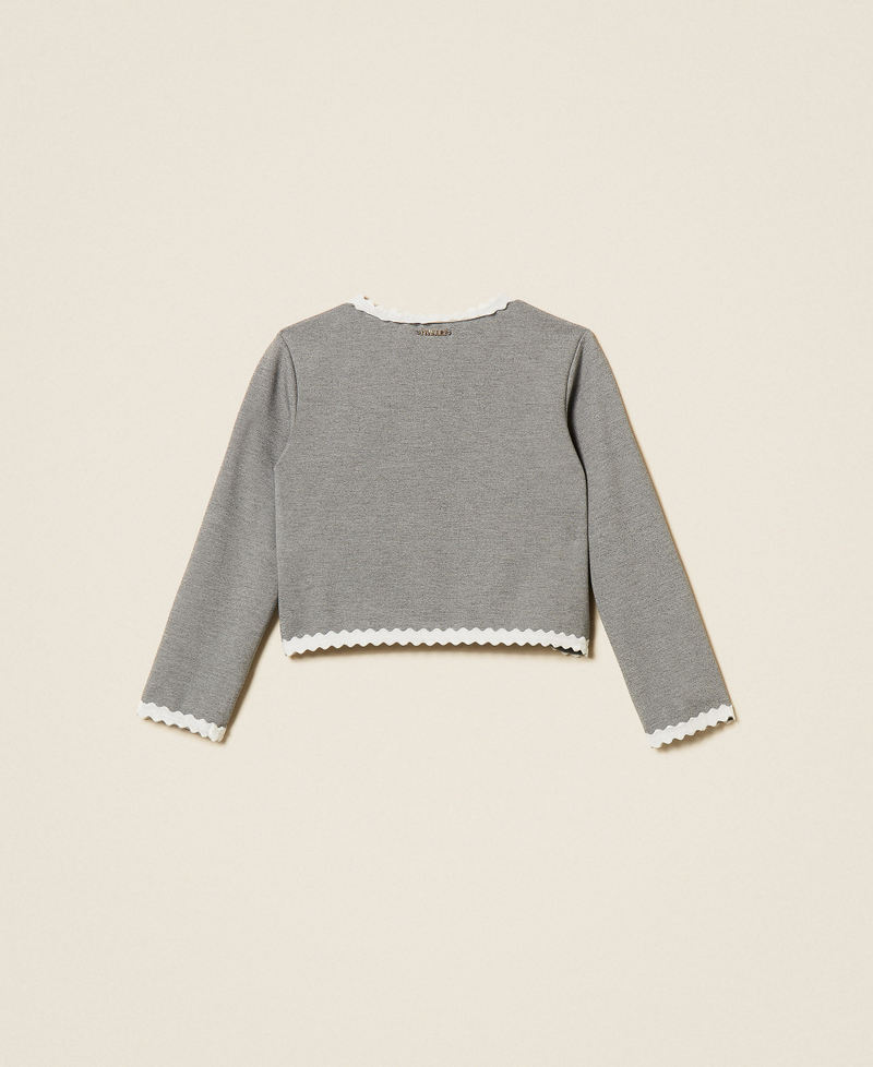 Blouson fille avec d&eacute;tails en velours Gris Clair Chin&eacute; Fille 262GB202A_12837_S1