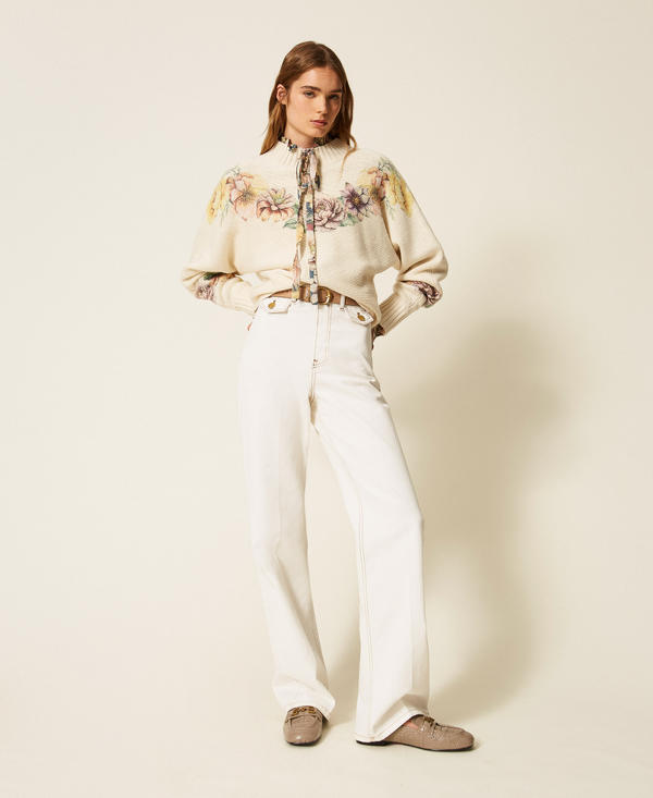 Straight-leg bull denim trousers