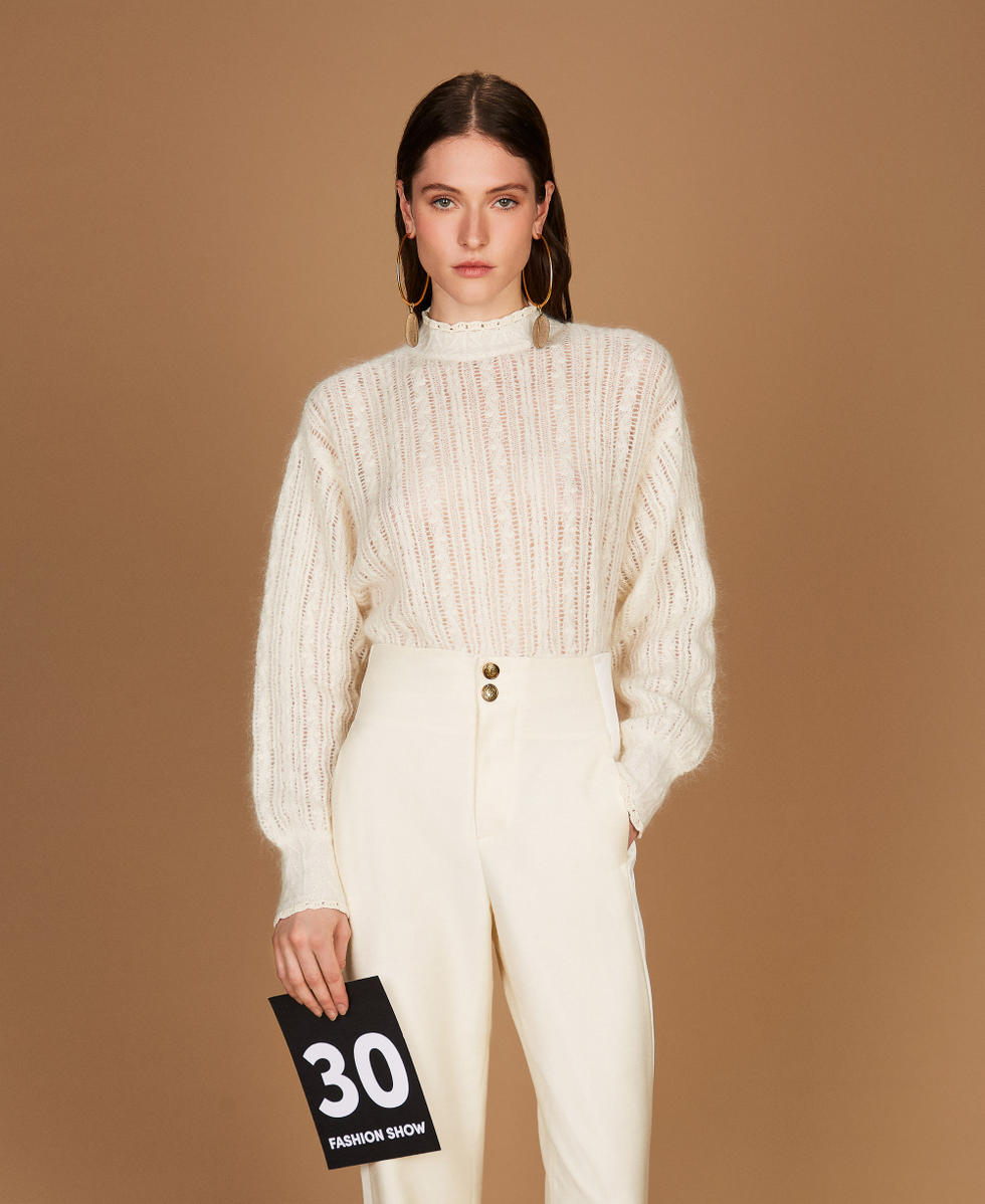 Pull en m&eacute;lange de mohair et laine