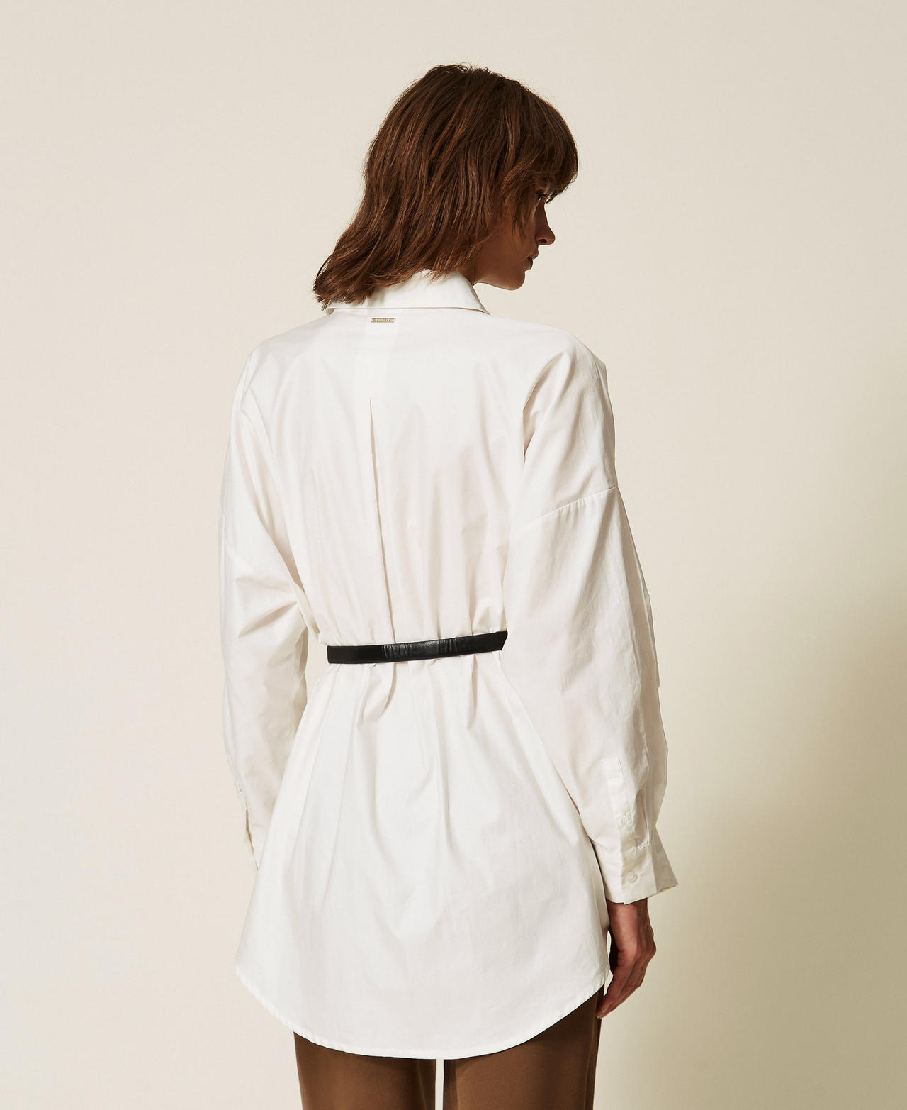 Poplin shirt with belt Off White Woman 262LI2APP_00526_03