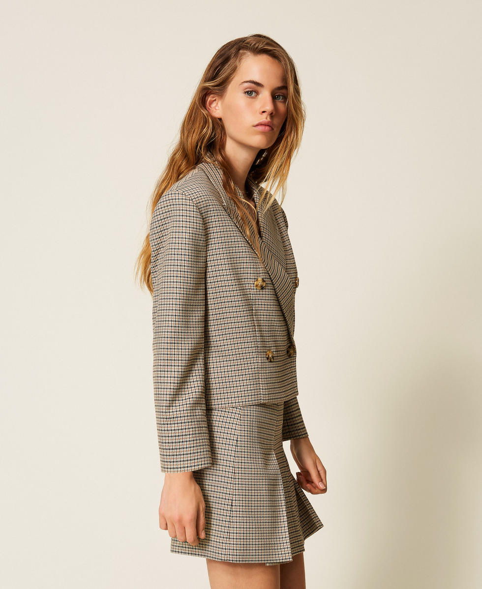 Houndstooth blazer Natural Houndstooth Woman 252AP2240_12667_02
