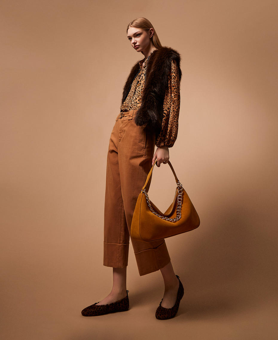 Bull cropped trousers Land Brown Woman 252TP2520_12605_PC