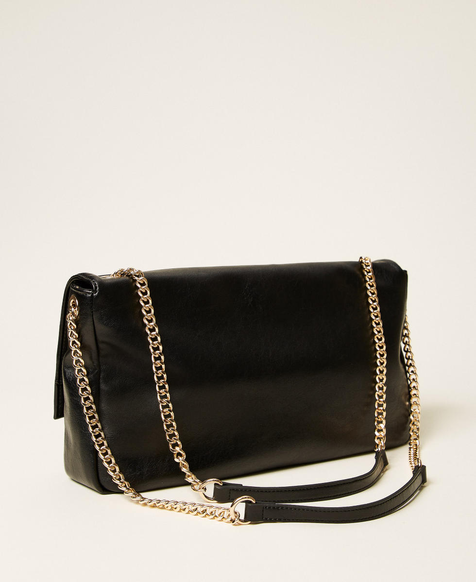 Sac &agrave; bandouli&egrave;re souple avec Oval T Noir Femme 252TD8120_00006_03