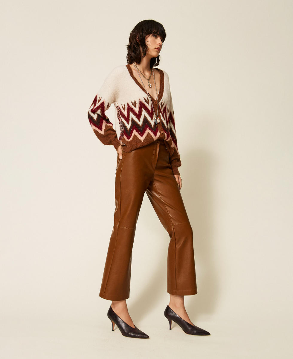 Pantaloni flare effetto pelle Beige Toffee Donna 262AT2162_00605_02