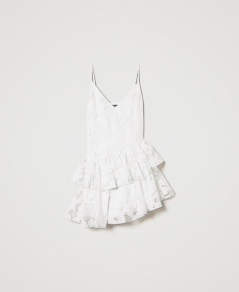 Short fil coup&eacute; organza dress "Papers" White Woman 251AP2410_00840_S0