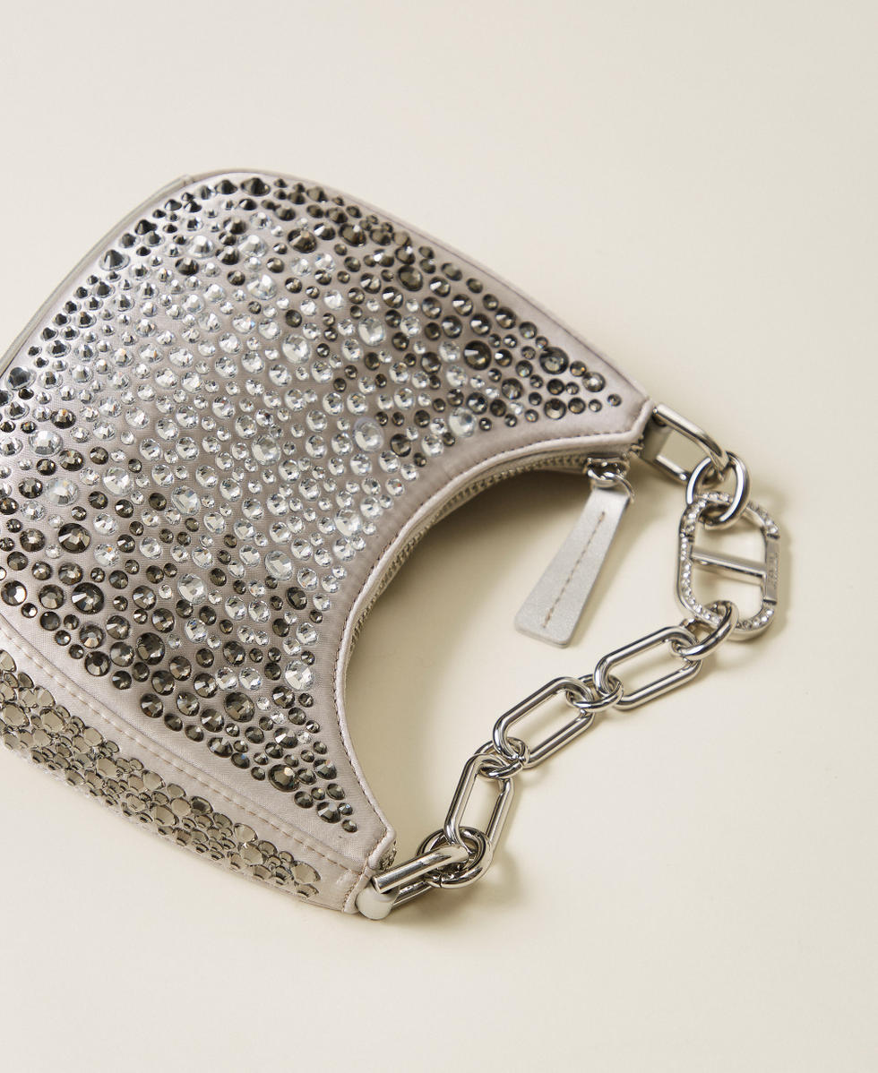 Sac &laquo;&nbsp;Croissant&nbsp;&raquo; avec strass Argent Femme 252TB7213_00995_02